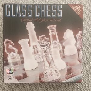 Glass Chess Set - Elegant Clear and Frosted Pieces